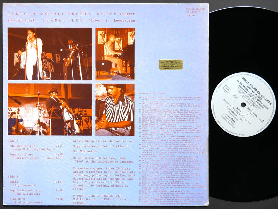 ARCHIE SHEPP JEANNE LEE African Moods LP CIRCLE RK 61084/29 GERMANY 1984 JAZZ NM