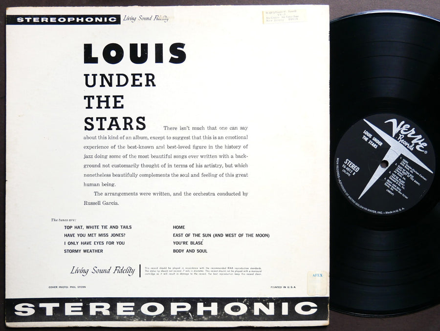 LOUIS ARMSTRONG Under The Stars LP VERVE RECORDS V6-4012 JAZZ Russell Garcia
