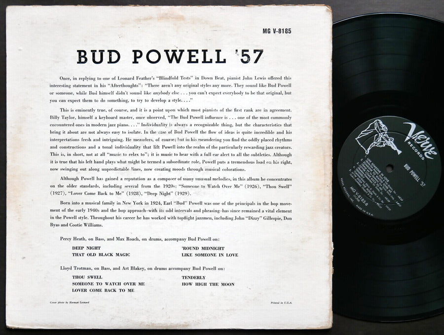 BUD POWELL '57 LP VERVE RECORDS MG V-8185 US 1957 DG MONO Art Blakey Max Roach