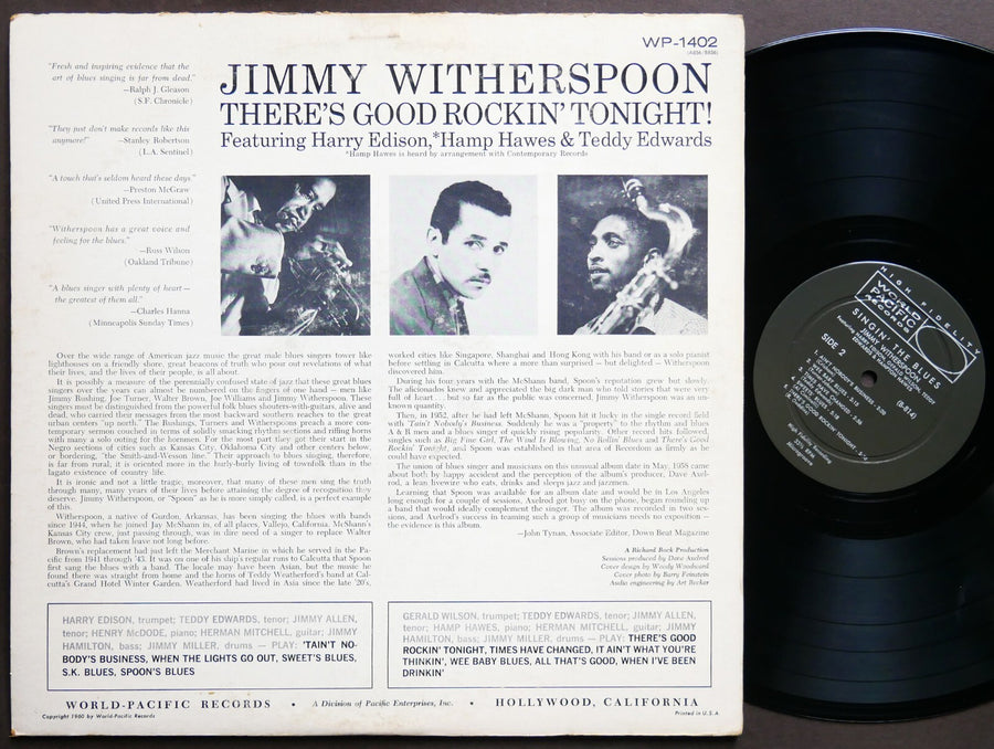 JIMMY WITHERSPOON There's Good Rockin' Tonight! LP WORLD PACIFIC WP-1402 DG MONO