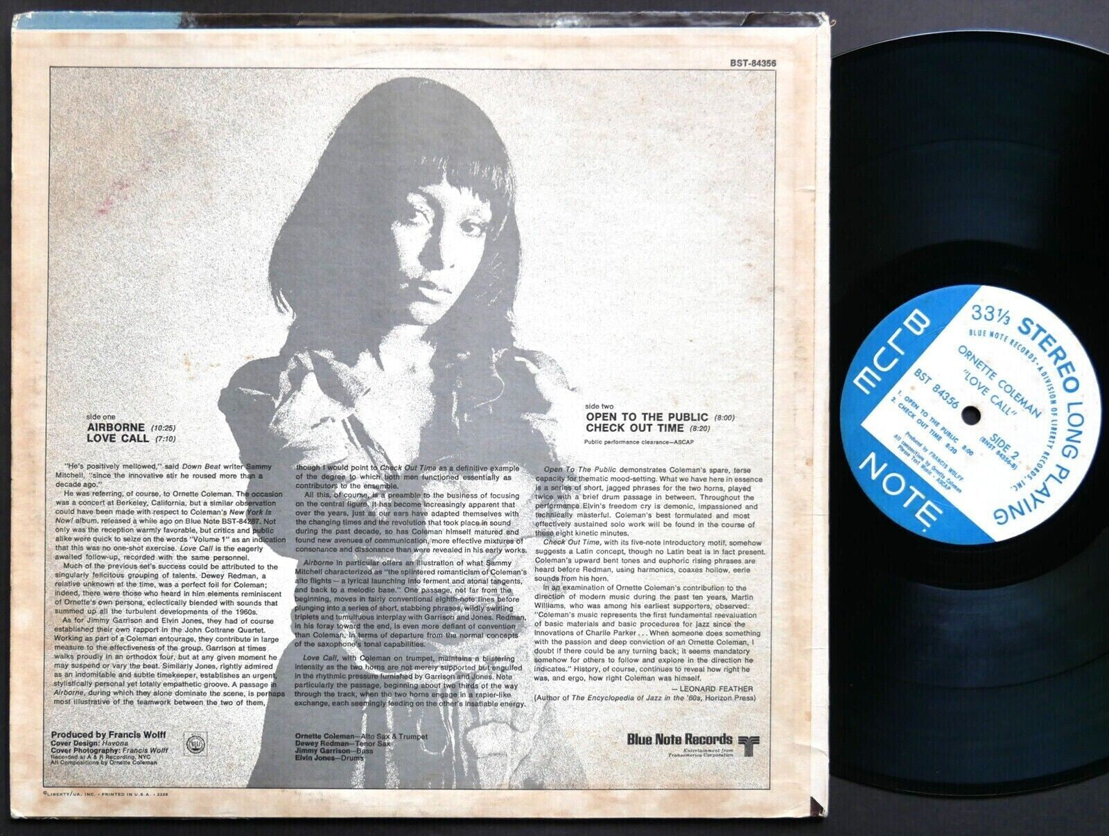 ORNETTE COLEMAN Love Call LP BLUE NOTE BST 84356 US 1971 RVG LIBERTY Elvin Jones