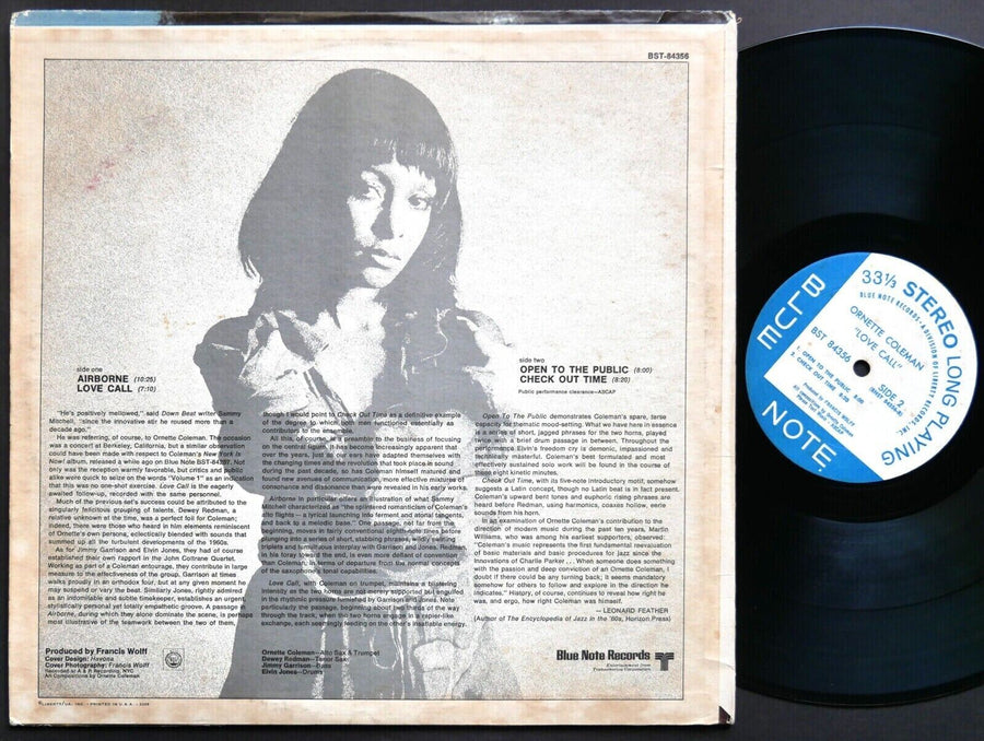 ORNETTE COLEMAN Love Call LP BLUE NOTE BST 84356 US 1971 RVG LIBERTY Elvin Jones