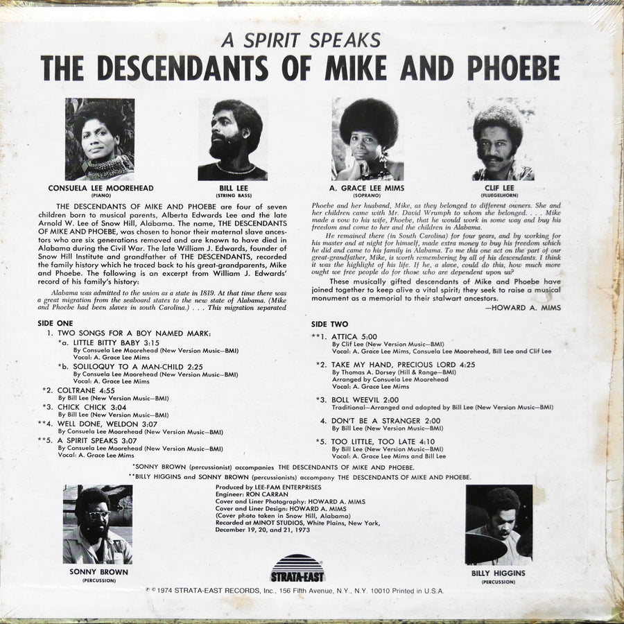 THE DESCENDANTS OF MIKE AND PHOEBE A Spirit Speaks STRATA-EAST SES 19744 SEALED