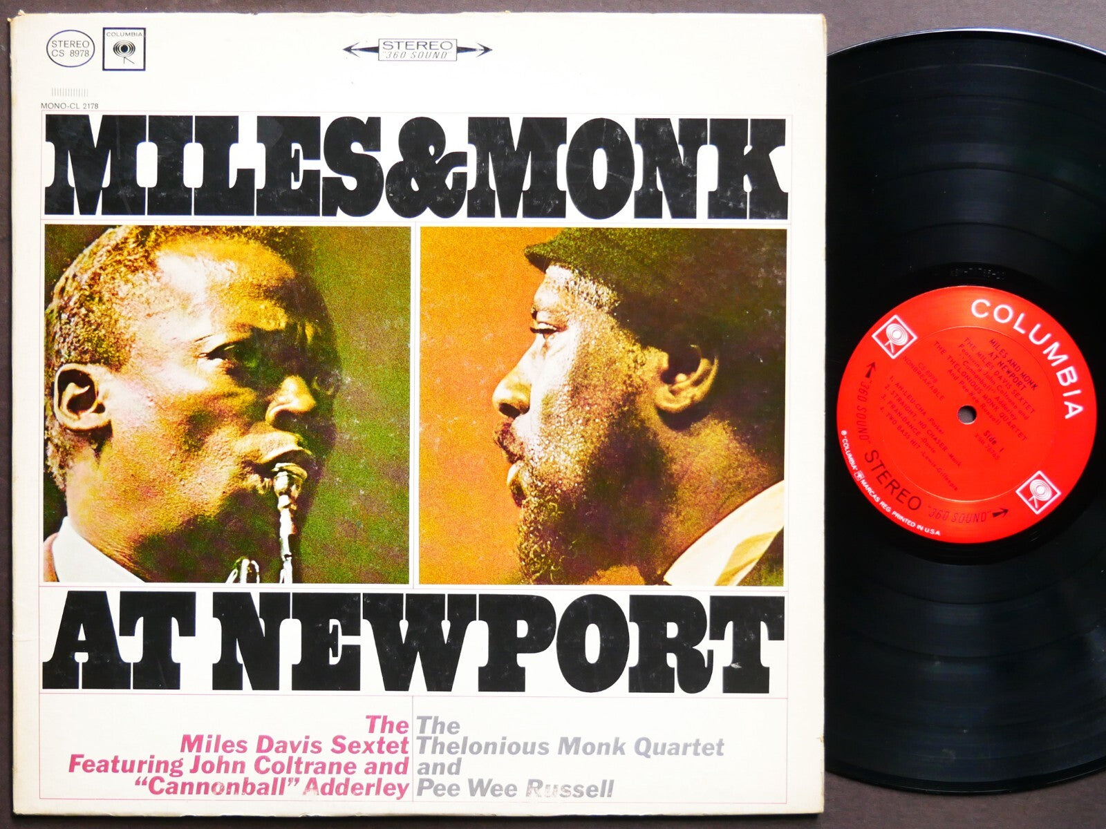 MILES DAVIS THELONIOUS MONK JOHN COLTRANE At Newport LP COLUMBIA CS 8978 JAZZ