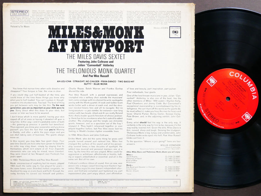 MILES DAVIS THELONIOUS MONK JOHN COLTRANE At Newport LP COLUMBIA CS 8978 JAZZ
