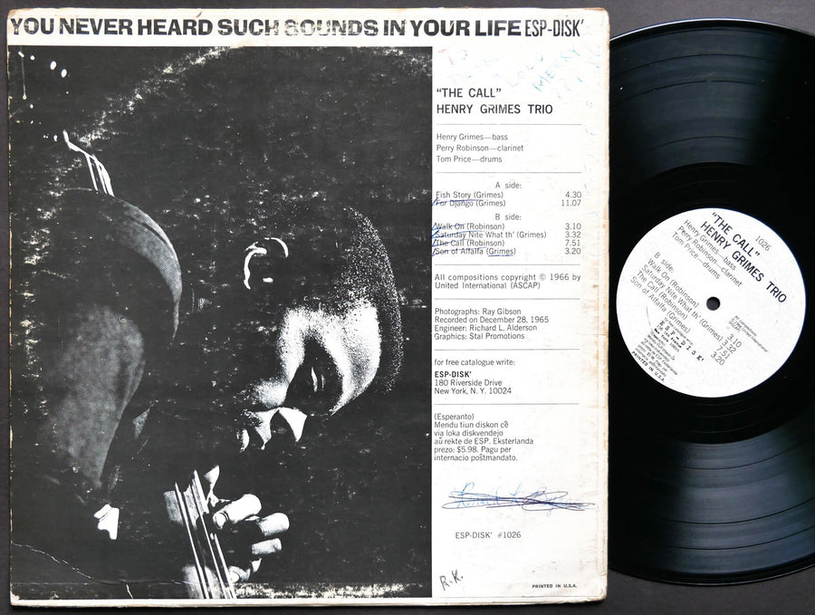 HENRY GRIMES TRIO The Call LP ESP DISK ESP 1026 US 1966 MONO Free Jazz