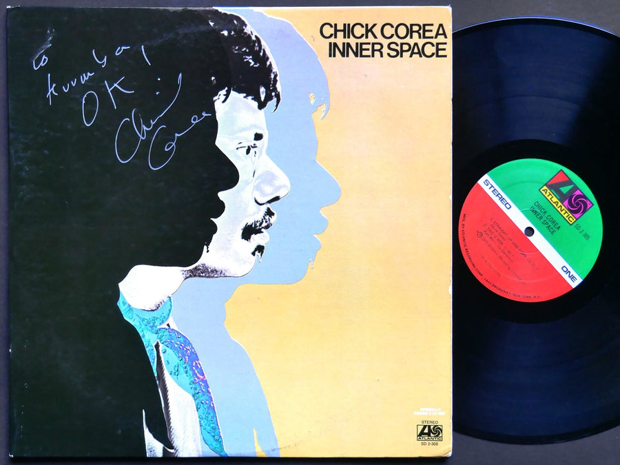 Signed by CHICK COREA Inner Space 2 x LP ATLANTIC SD 2-305 US 1973 JAZZ