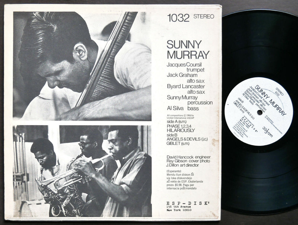 SUNNY MURRAY Self Titled LP ESP DISK ESP 1032 US 1966 FREE JAZZ Alan Silva VG+