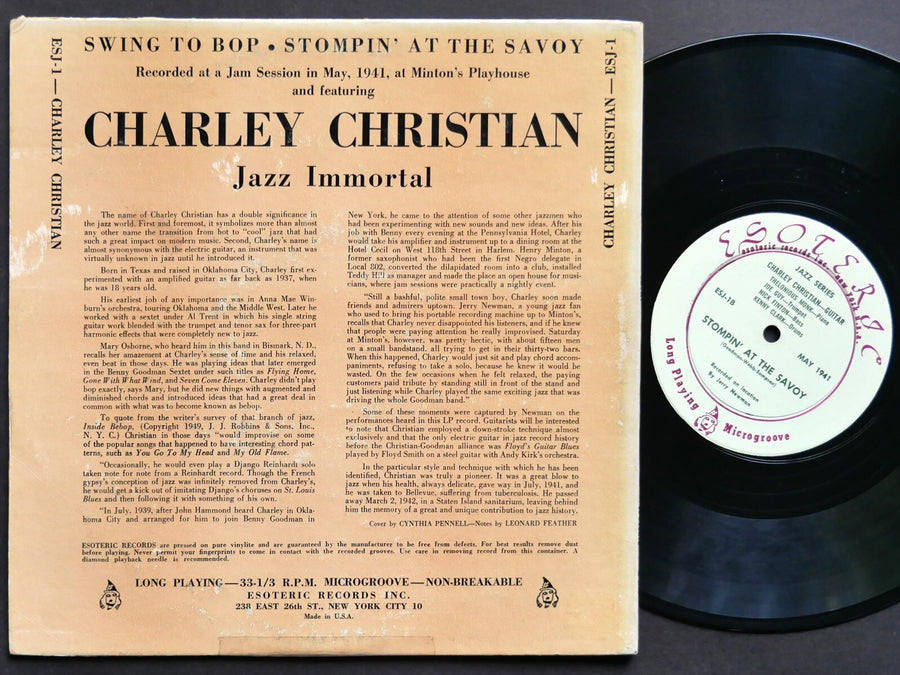 CHARLEY CHRISTIAN THELONIOUS MONK Jazz Immortal LP ESOTERIC ESJ-1 US '51 DG MONO