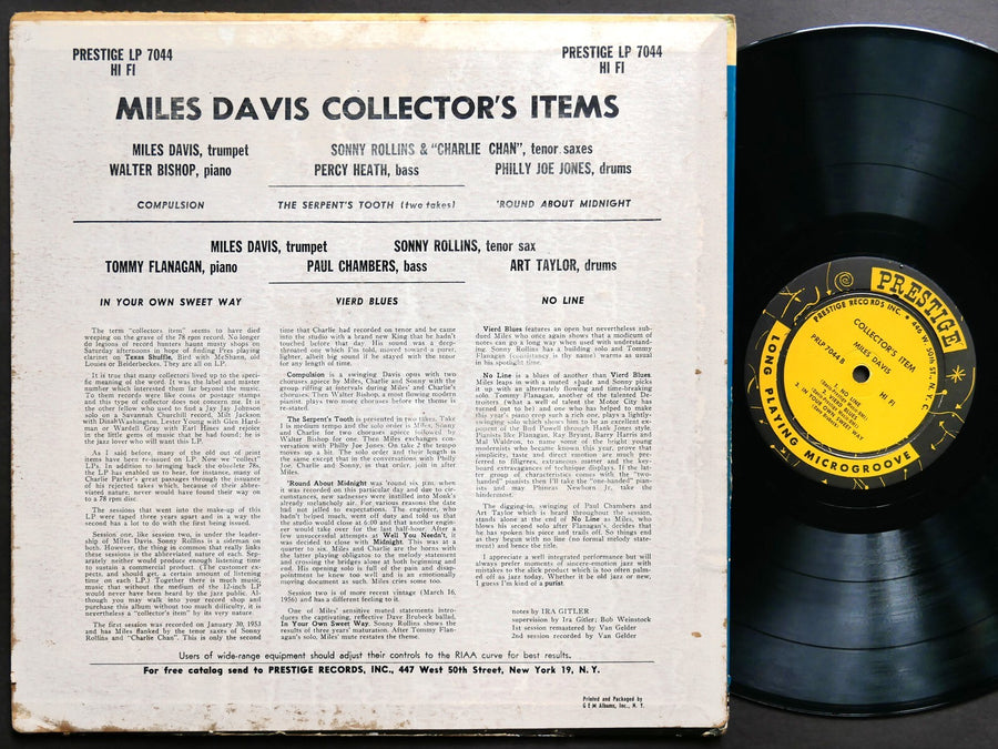 MILES DAVIS Collectors' Items LP PRESTIGE PRLP 7044 US 1956 MONO Sonny Rollins