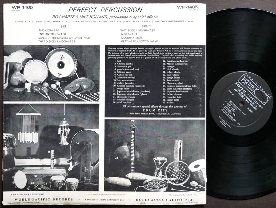 ROY HARTE & MILT HOLLAND Perfect Percussion LP WORLD PACIFIC WP-1405 US '61 MONO