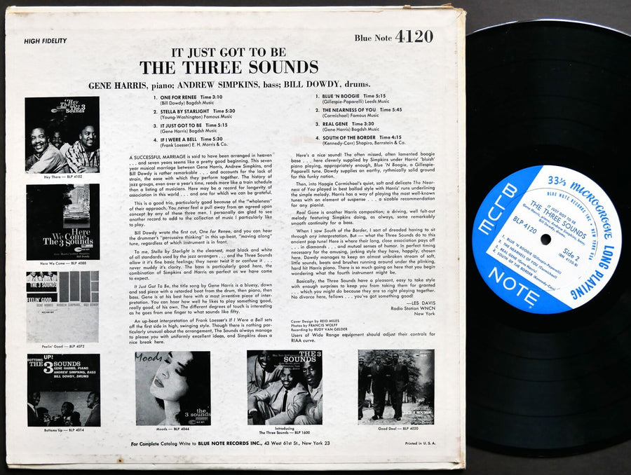 THE THREE 3 SOUNDS It Just Got To Be LP BLUE NOTE BLP 4120 US 1963 NY EAR MONO