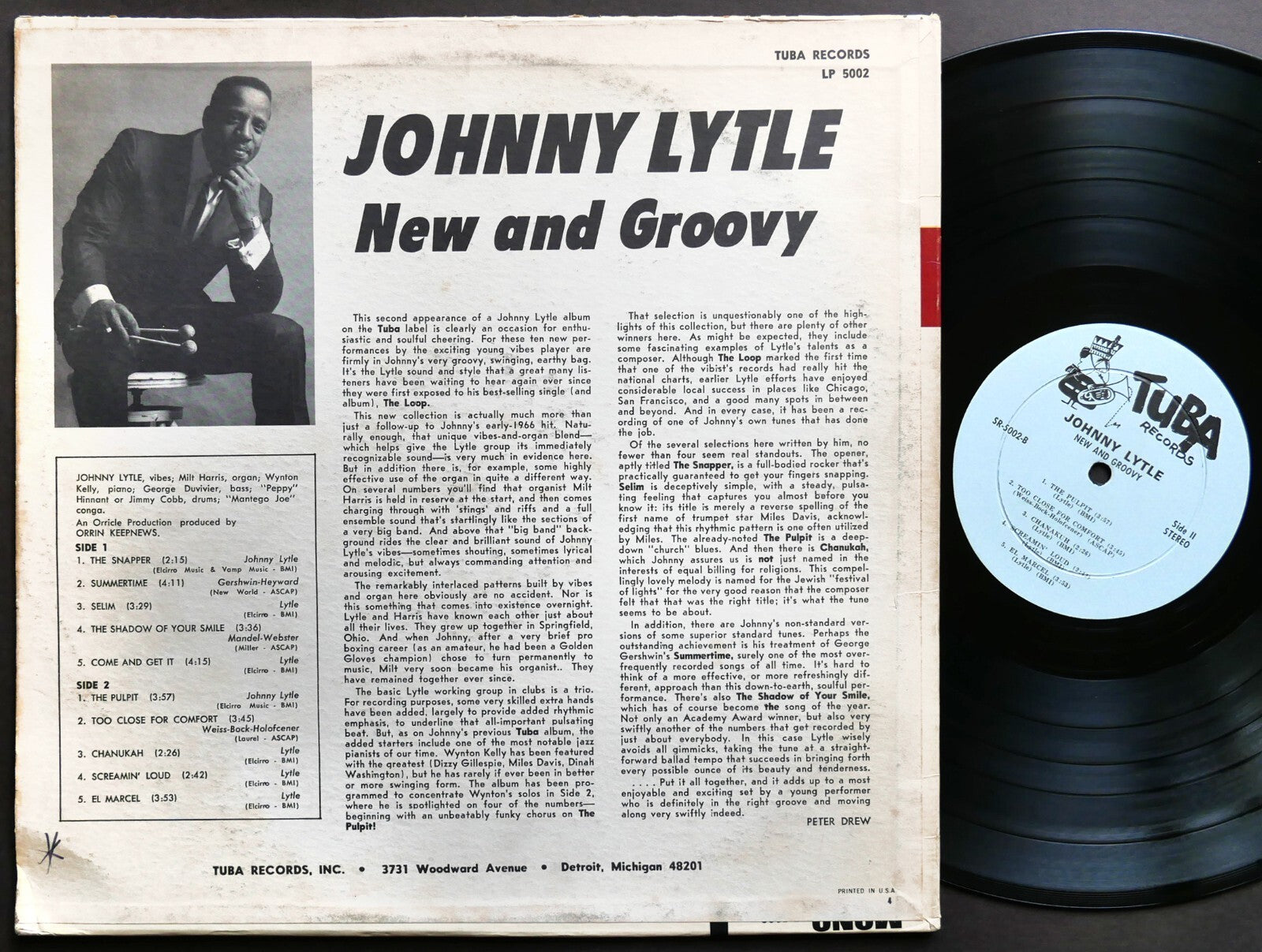 JOHNNY LYTLE New And Groovy LP TUBA LP 5002 US 1967 DG Wynton Kelly Jimmy Cobb