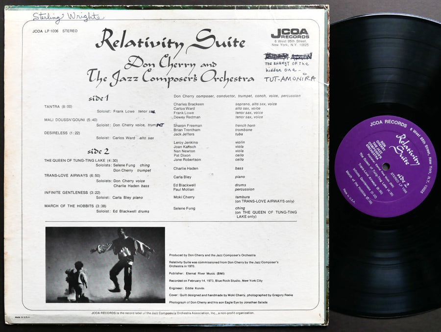 DON CHERRY Relativity Suite LP JCOA RECORDS LP 1006 US 1973 JAZZ Charlie Haden