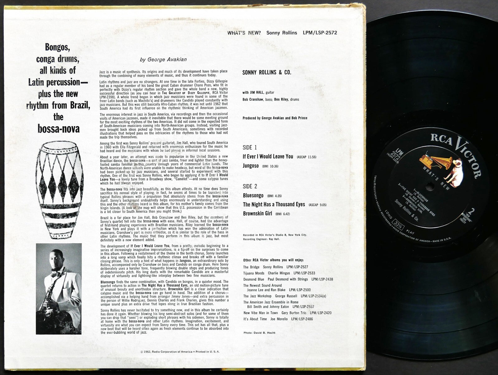 SONNY ROLLINS What's New? LP RCA VICTOR LPM 2572 US 1962 DG MONO Jim Hall VG+