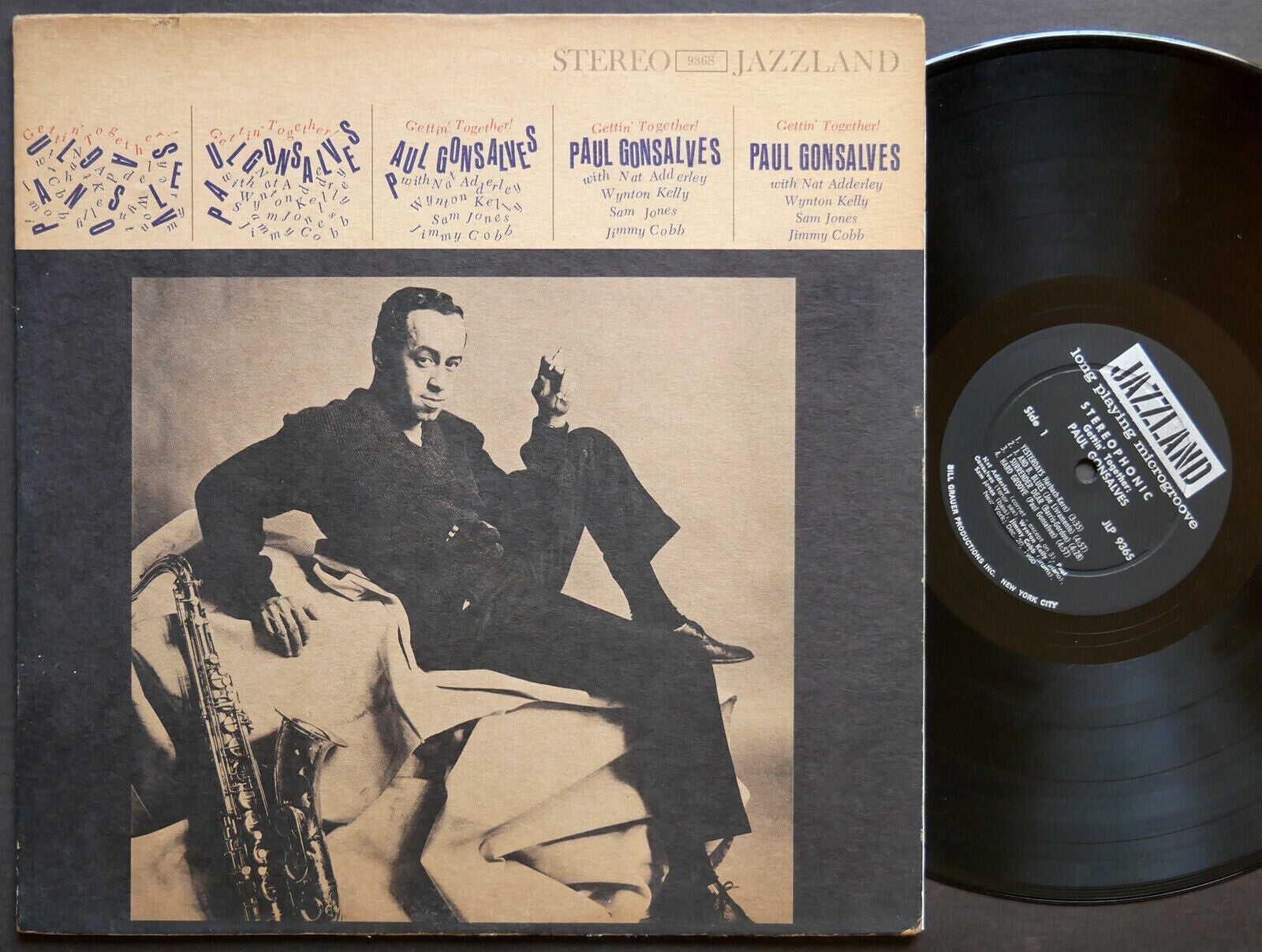 PAUL GONSALVES Gettin' Together LP JAZZLAND JLP 936S US 1961 DG ST Wynton Kelly