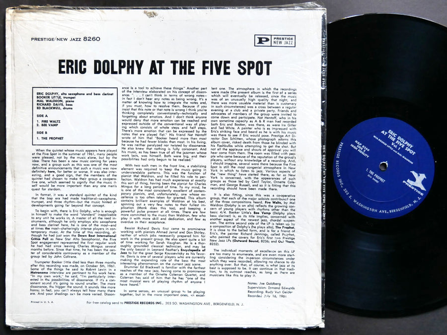 ERIC DOLPHY At The Five Spot Volume 1 LP PRESTIGE NJLP 8260 RVG MONO Mal Waldron