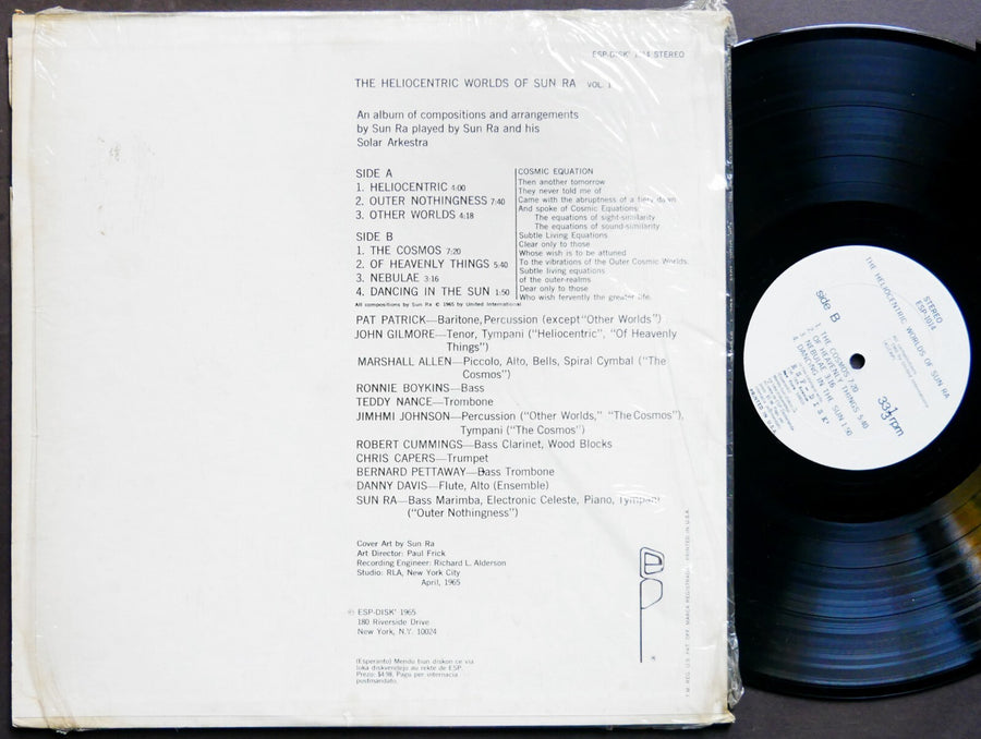 SUN RA The Heliocentric Worlds Of Vol. I ESP-DISK' 1014 US 1966 John Gilmore VG+