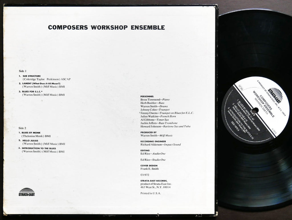 COMPOSERS WORKSHOP ENSEMBLE With WARREN SMITH LP STRATA-EAST SES-1972-3 US 1972