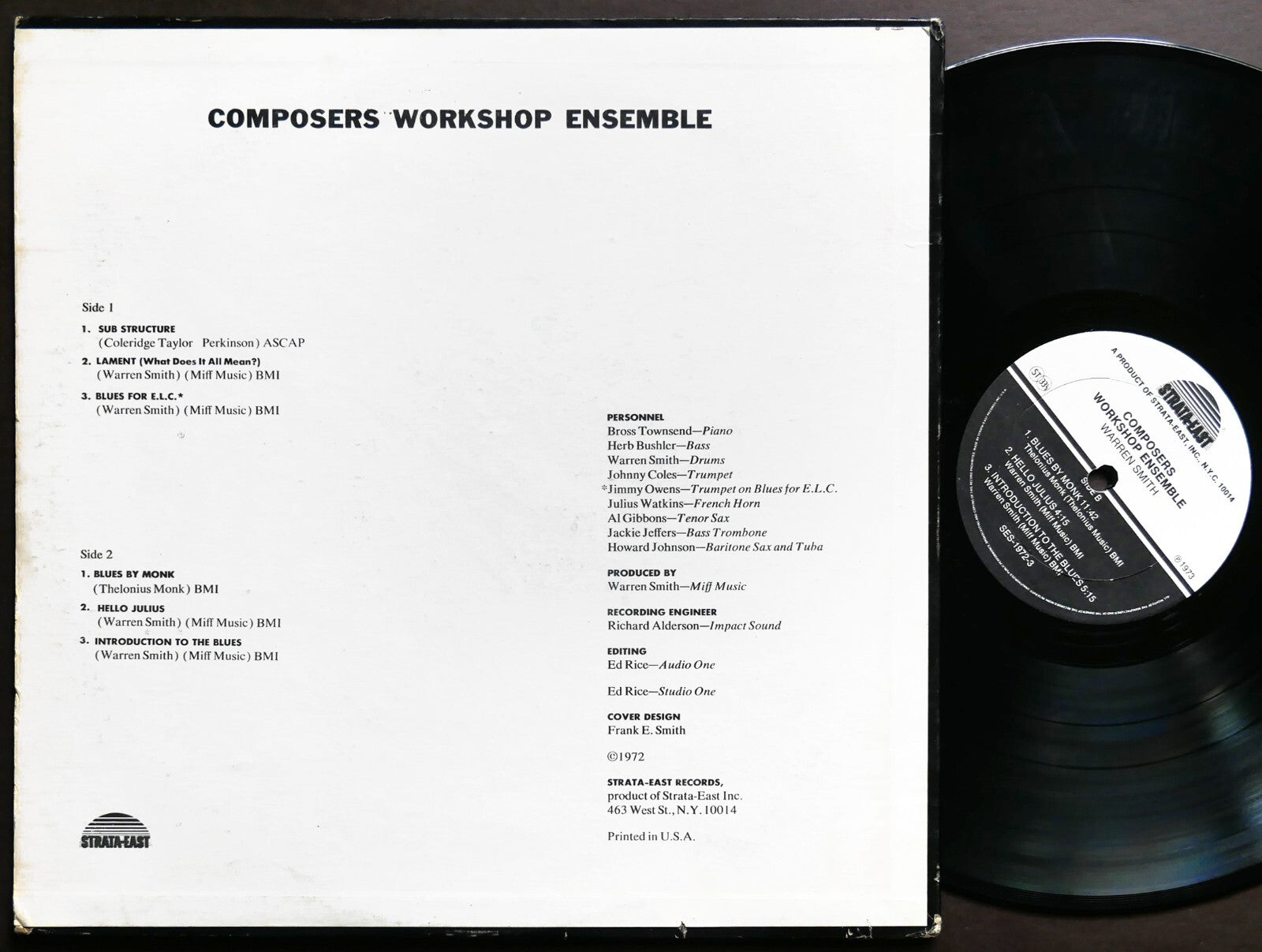 COMPOSERS WORKSHOP ENSEMBLE With WARREN SMITH LP STRATA-EAST SES-1972-3 US 1972