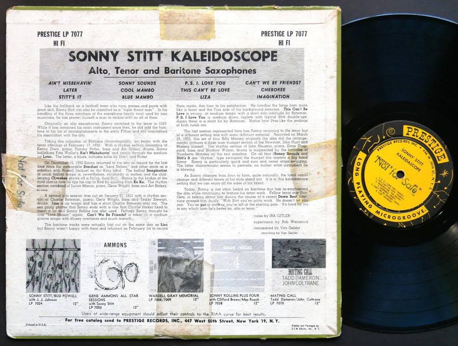 SONNY STITT Kaleidoscope LP PRESTIGE 7077 US 1957 RVG DG MONO W.50th Art Blakey