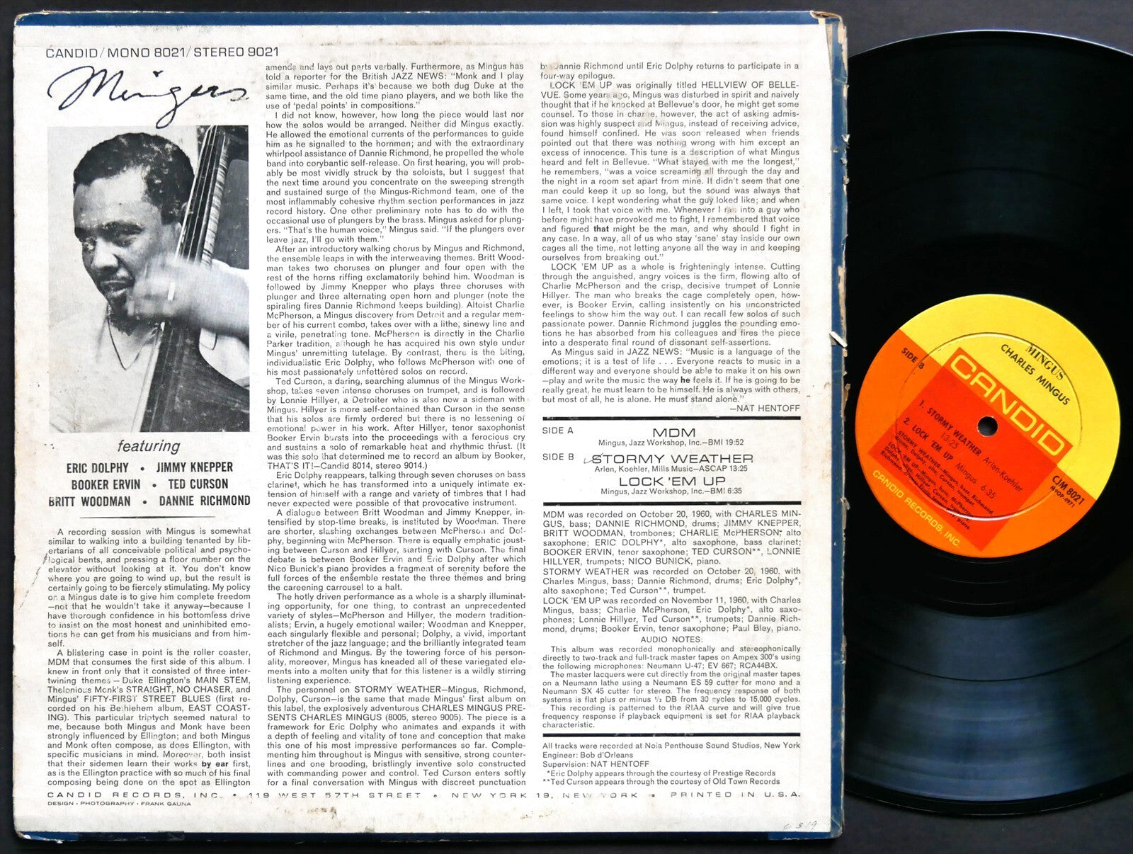 CHARLES MINGUS Mingus LP CANDID CJM 8021 US '61 DG MONO Eric Dolphy Booker Ervin