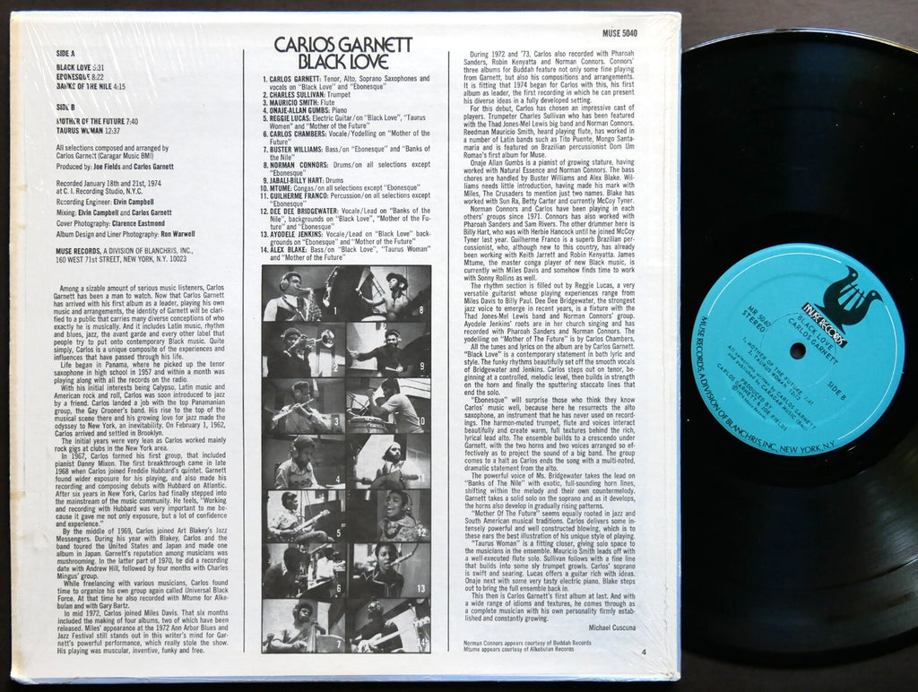 CARLOS GARNETT Black Love LP MUSE RECORDS MR 5040 US 1974 Buster Williams Mtume
