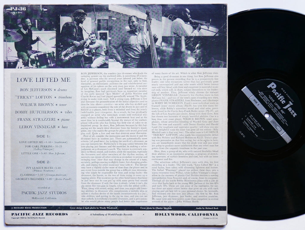 RON JEFFERSON Love Lifted Me LP PACIFIC JAZZ PJ-36 US 1962 MONO Bobby Hutcherson