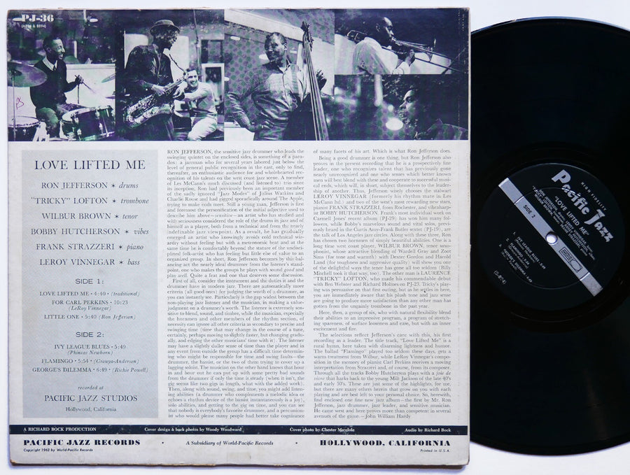 RON JEFFERSON Love Lifted Me LP PACIFIC JAZZ PJ-36 US 1962 MONO Bobby Hutcherson