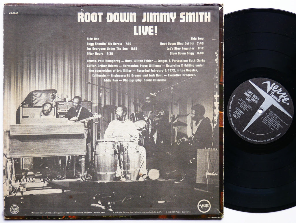 JIMMY SMITH Root Down LP VERVE RECORDS V6 8806 US 1972 JAZZ FUNK Paul Humphrey