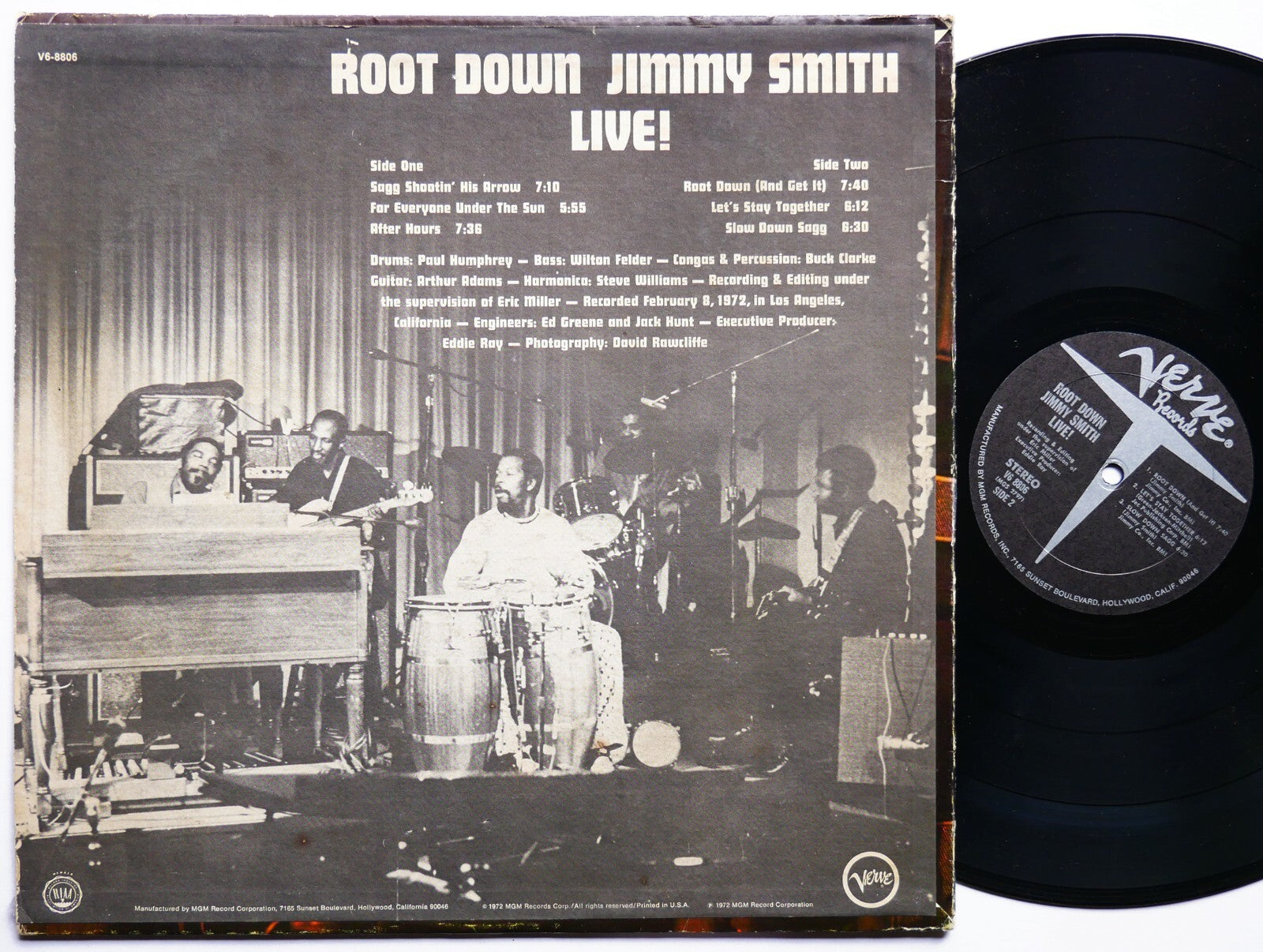 JIMMY SMITH Root Down LP VERVE RECORDS V6 8806 US 1972 JAZZ FUNK Paul Humphrey