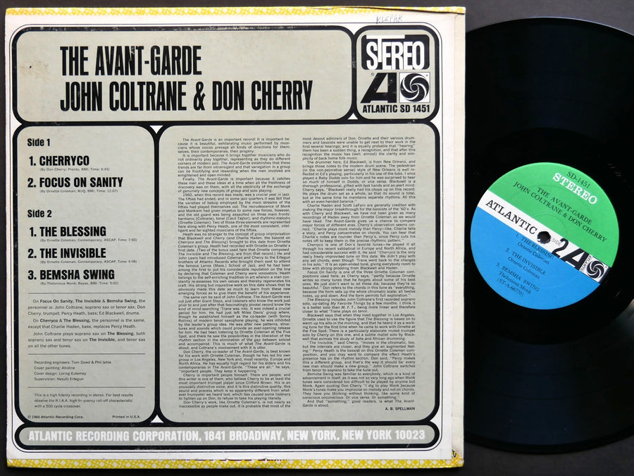 JOHN COLTRANE & DON CHERRY The Avant-Garde LP ATLANTIC SD 1451 US 1966 JAZZ VG+