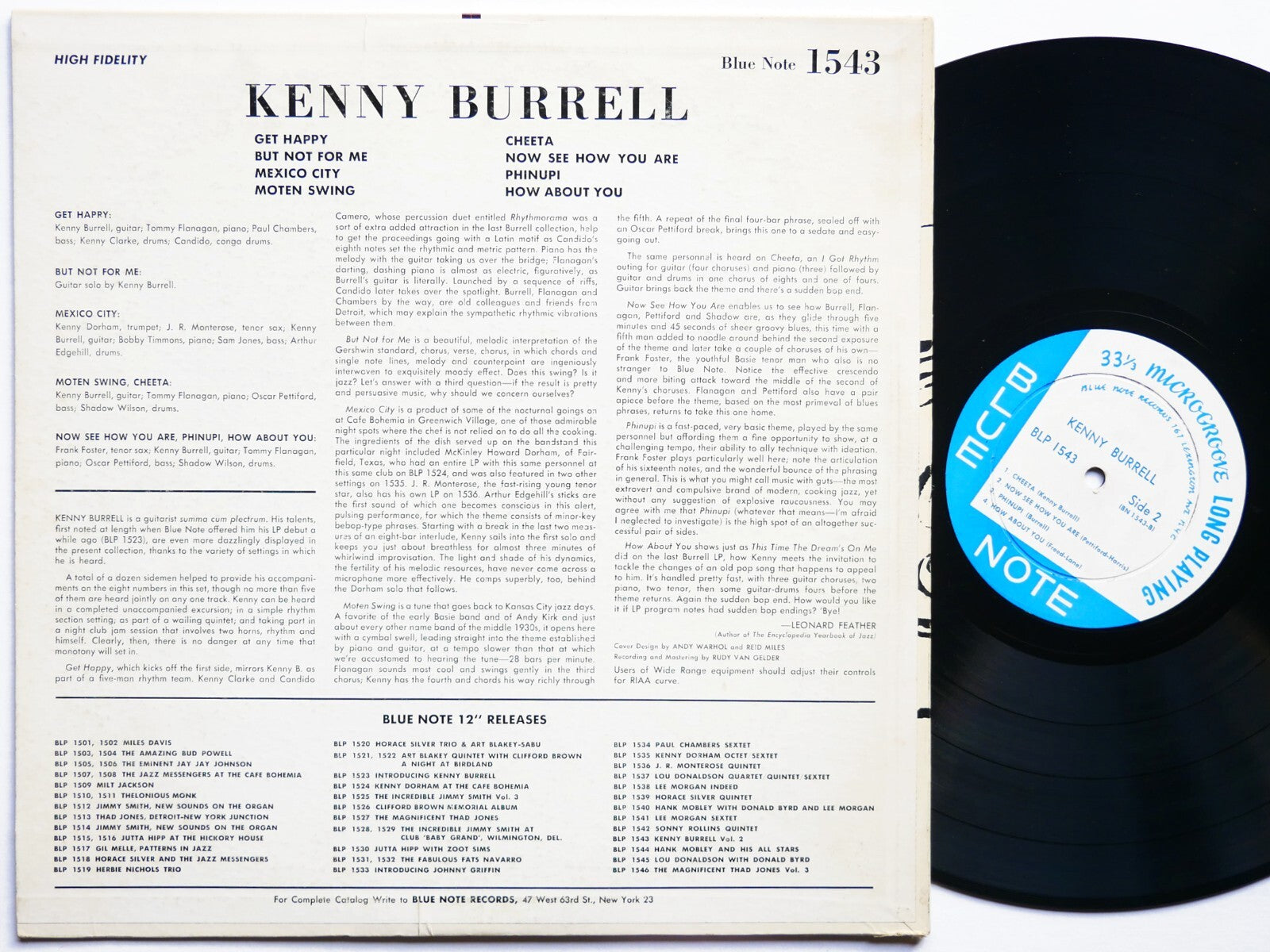 KENNY BURRELL LP BLUE NOTE BLP 1543 US 1959 FLAT LEX Kenny Dorham J.R. Monterose