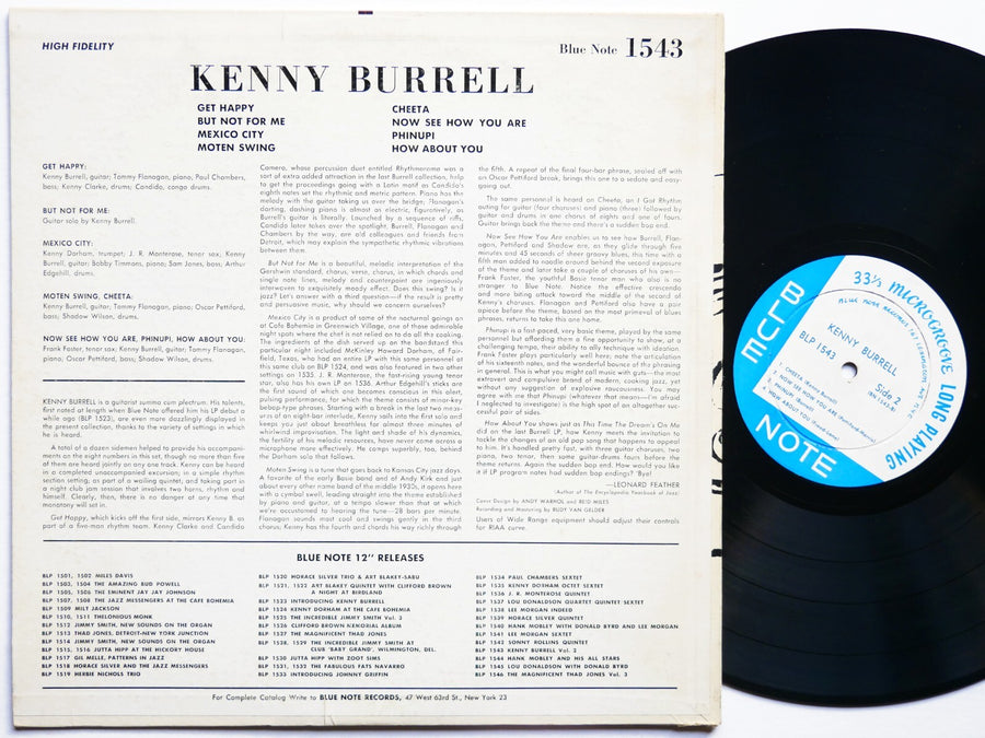 KENNY BURRELL LP BLUE NOTE BLP 1543 US 1959 FLAT LEX Kenny Dorham J.R. Monterose