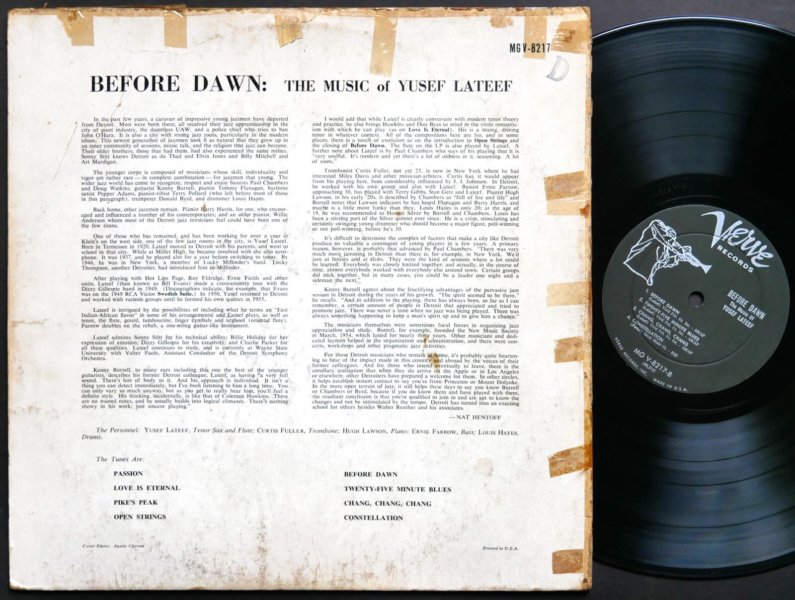 YUSEF LATEEF Before Dawn LP VERVE MG V-8217 US 1957 DG MONO JAZZ Curtis Fuller