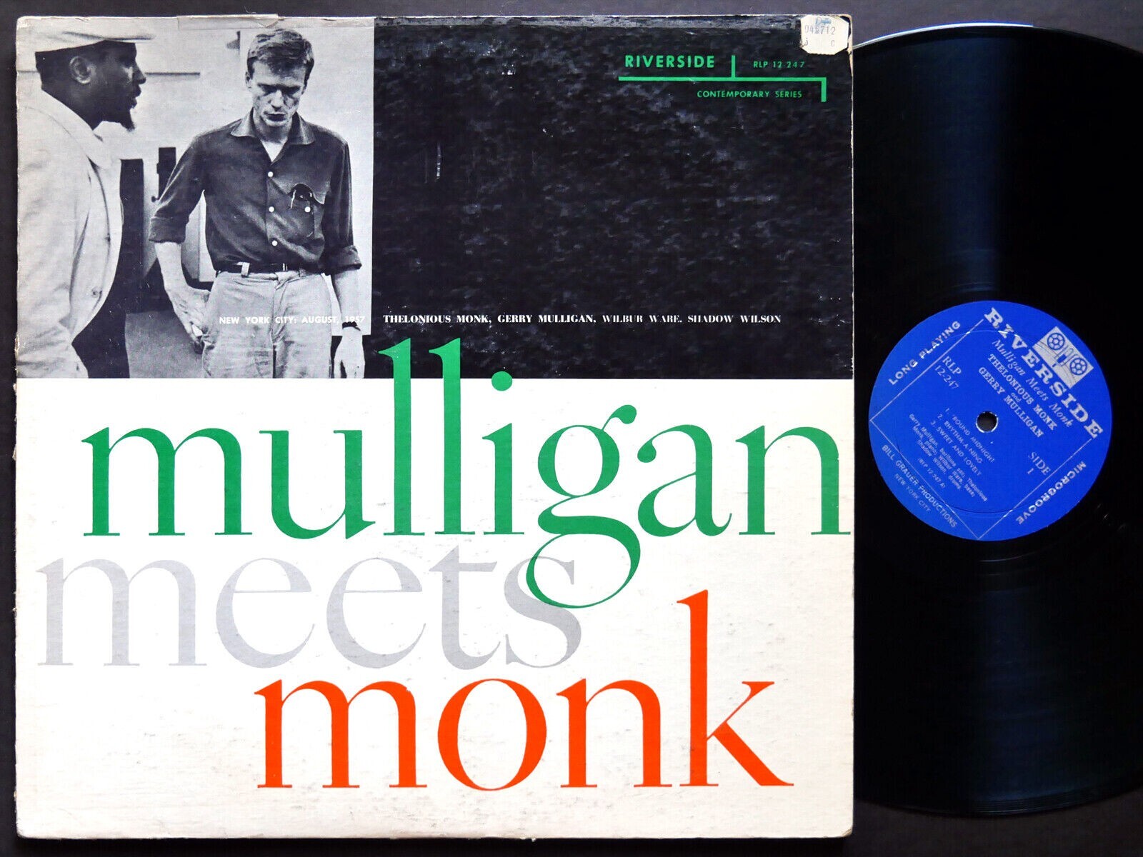 THELONIOUS MONK Meets GERRY MULLIGAN LP RIVERSIDE RLP 12-247 US 1957 DG MONO
