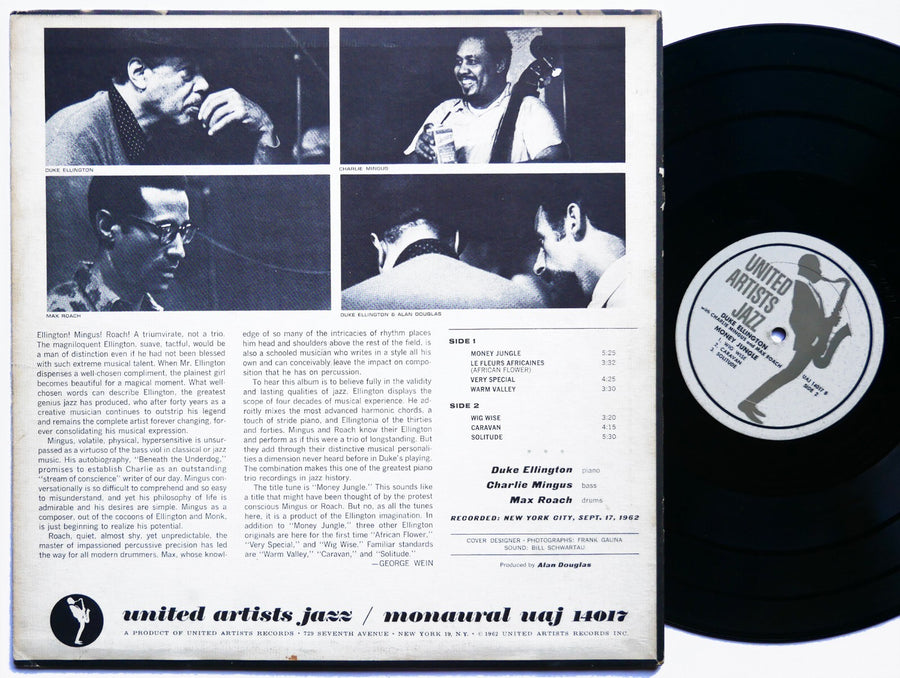 DUKE ELLINGTON CHARLIE MINGUS MAX ROACH Money Jungle LP UNITED ARTISTS UAJ 14017