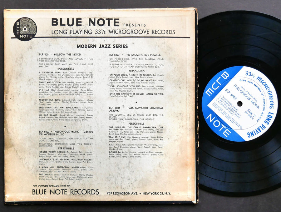 THELONIOUS MONK Genius Of Modern Music LP BLUE NOTE BLP 5002 US 1951 Art Blakey