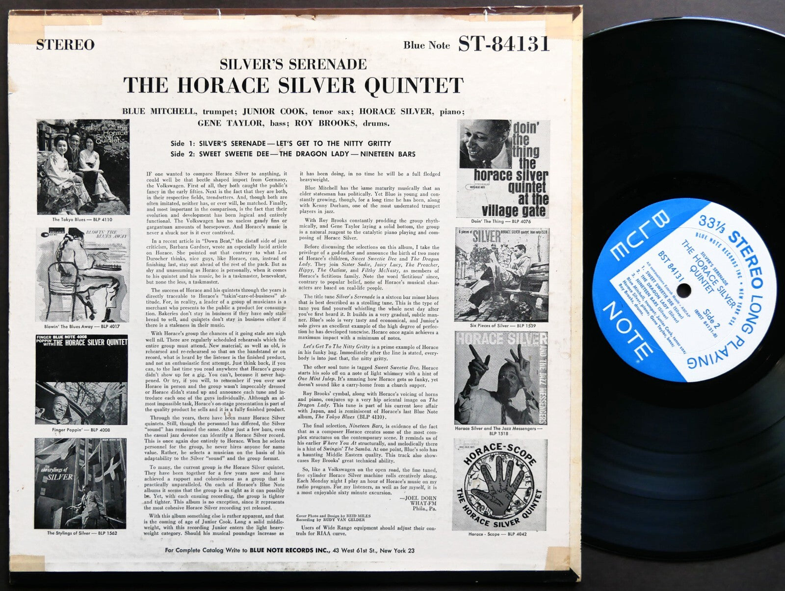 HORACE SILVER Silver's Serenade LP BLUE NOTE 84131 US 1963 NY EAR Blue Mitchell