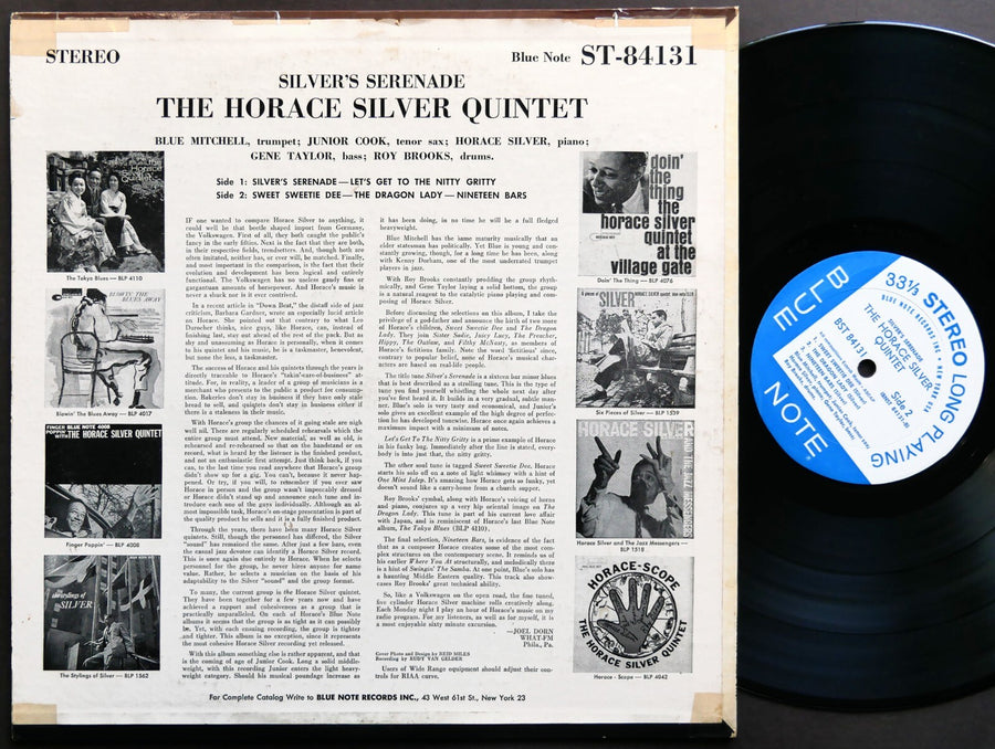 HORACE SILVER Silver's Serenade LP BLUE NOTE 84131 US 1963 NY EAR Blue Mitchell