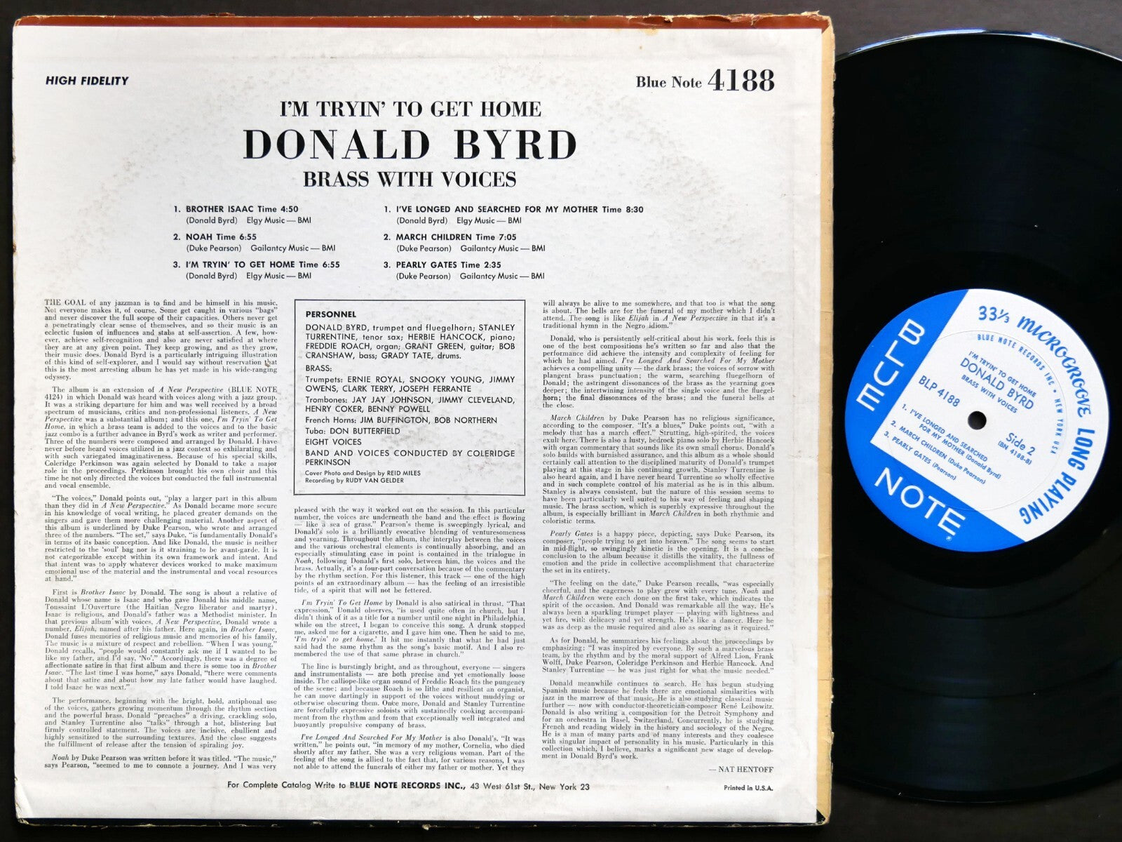 DONALD BYRD I'm Tryin' To Get Home LP BLUE NOTE 4188 EAR DG MONO Herbie Hancock