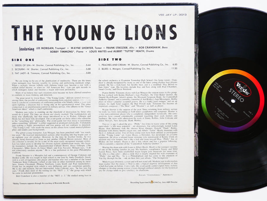 THE YOUNG LIONS LEE MORGAN WAYNE SHORTER LP VEE JAY VJLP 3013 Bobby Timmons VG+