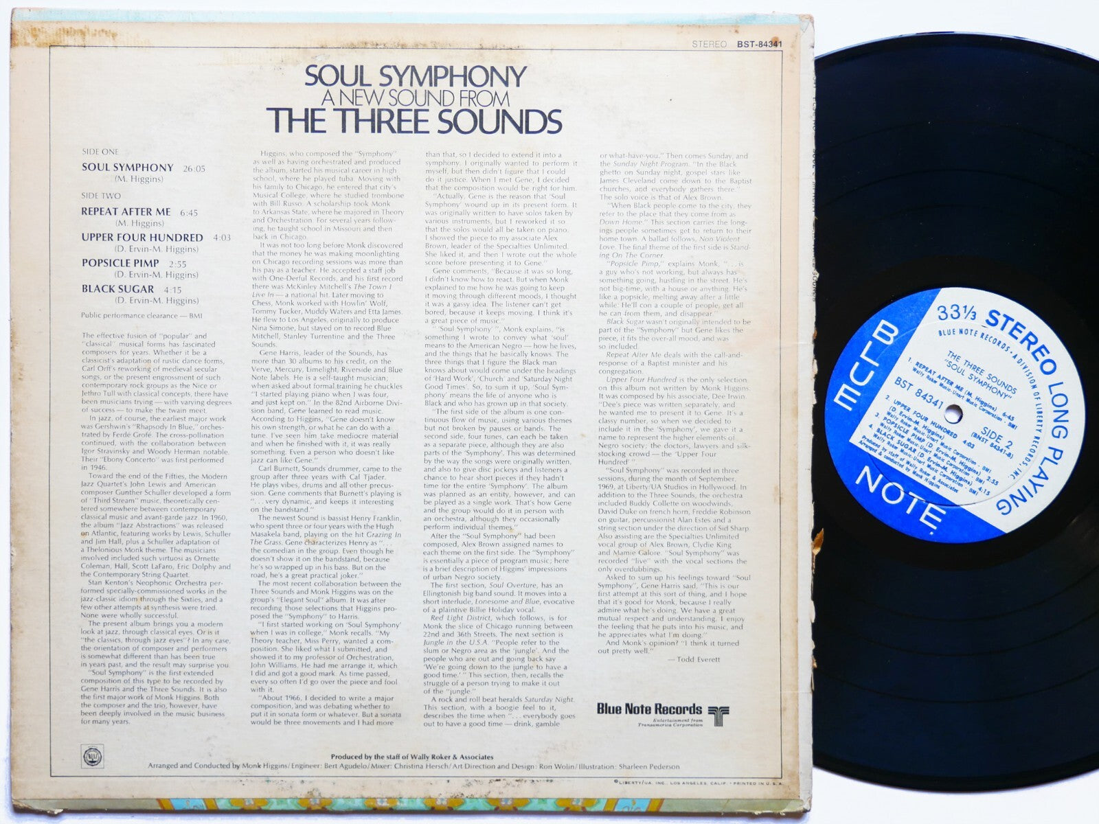 THE THREE SOUNDS Soul Symphony LP BLUE NOTE BST 84341 US 1969 Henry Franklin