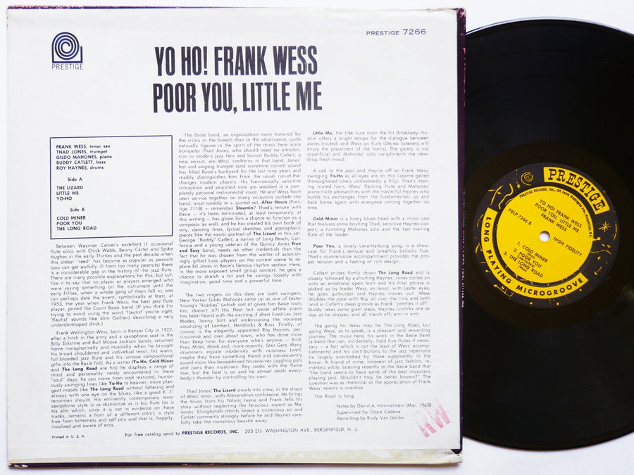 FRANK WESS Yo Ho! Poor You, Little Me LP PRESTIGE PR 7266 NJ RVG MONO Thad Jones