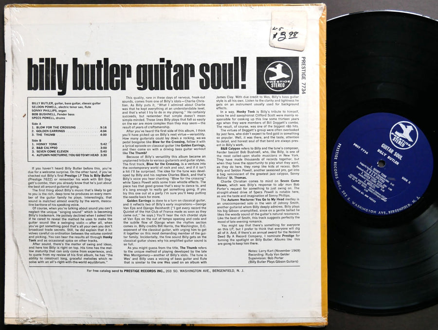 BILLY BUTLER Guitar Soul! LP PRESTIGE PRST 7734 US 1970 RVG Sonny Phillips VG+