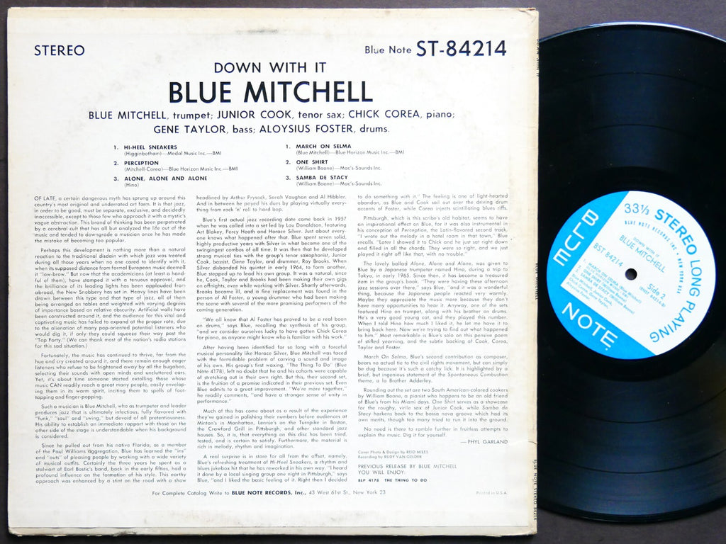 BLUE MITCHELL Quintet Down With It LP BLUE NOTE BST 84214 NY EAR Chick Corea