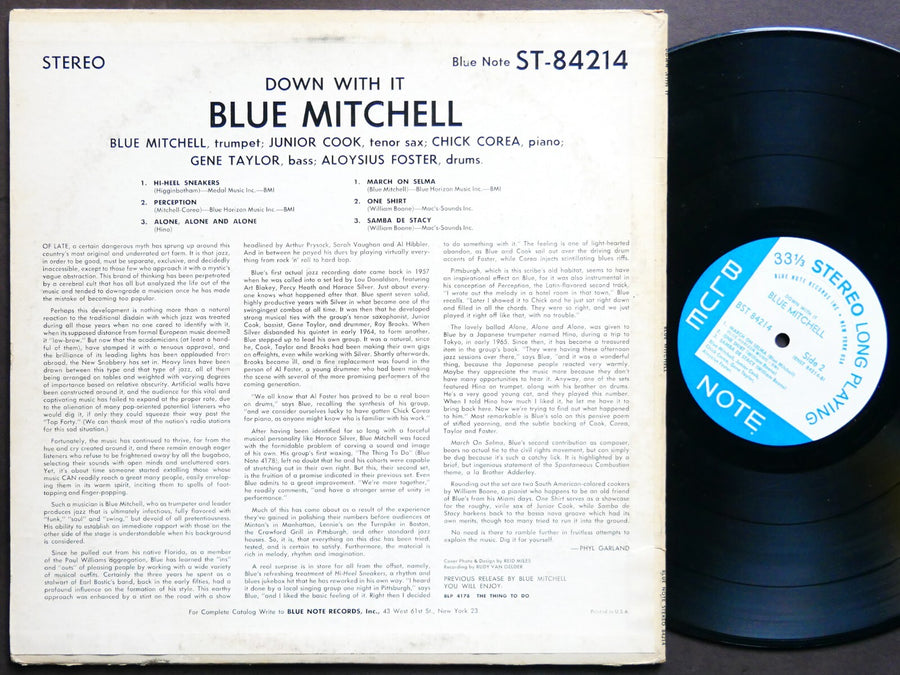 BLUE MITCHELL Quintet Down With It LP BLUE NOTE BST 84214 NY EAR Chick Corea