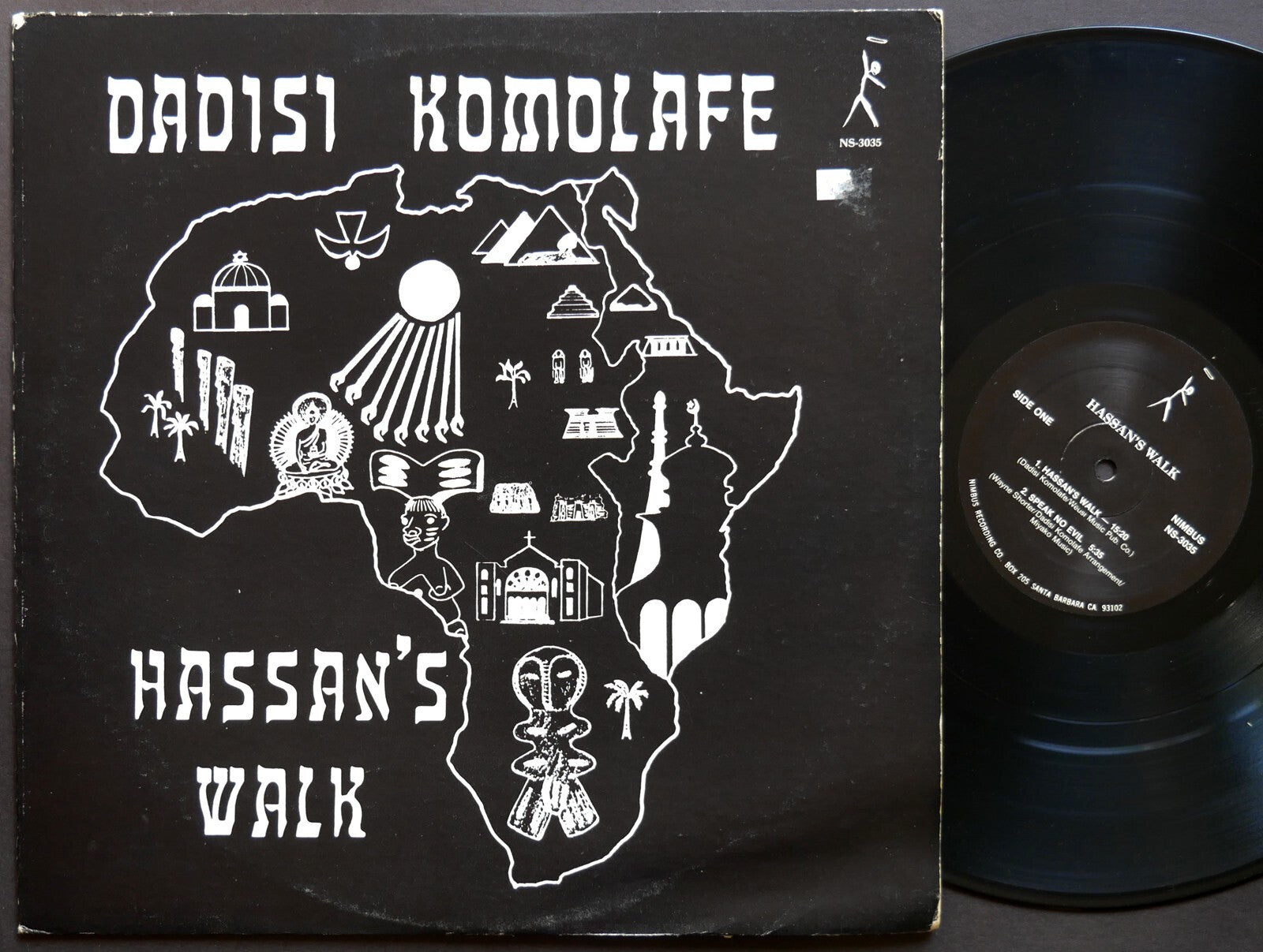 Signed by DADISI KOMOLAFE Hassan's Walk LP NIMBUS WEST RECORDS NS-3035 US 1983