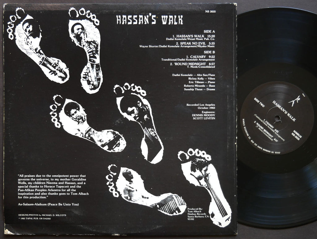 Signed by DADISI KOMOLAFE Hassan's Walk LP NIMBUS WEST RECORDS NS-3035 US 1983