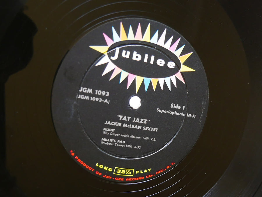 JACKIE MCLEAN Sextet Fat Jazz LP JUBILEE JGM 1093 US 1959 DG MONO Ray Draper